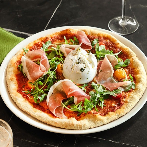 Pomodoro e burrata (jambon de Parme)